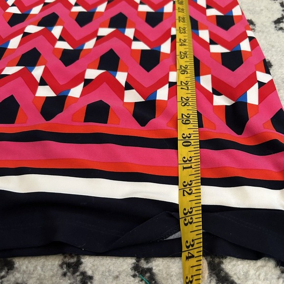 Eliza J Womens Half Sleeve Zip Up Close Lined Abstract White Day Dress Sz 6 NWT - Picture 9 of 10